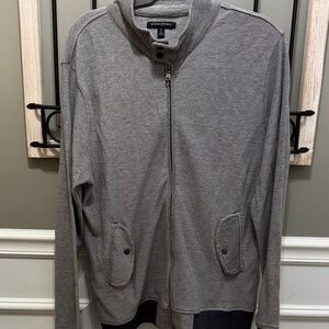 Banana Republic Men's Zip-Up  in Gray cotton M